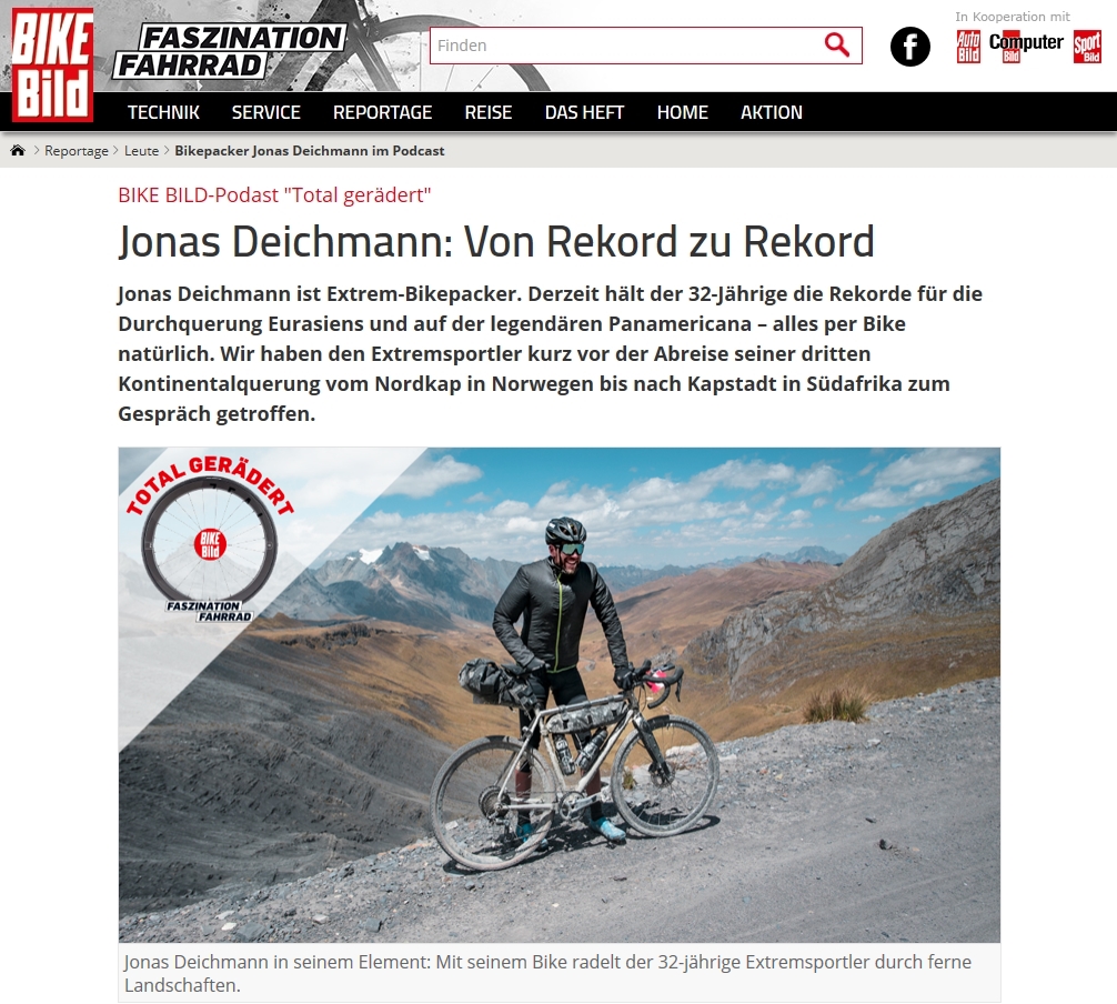 Bikebild Jonas Deichmann Adventures